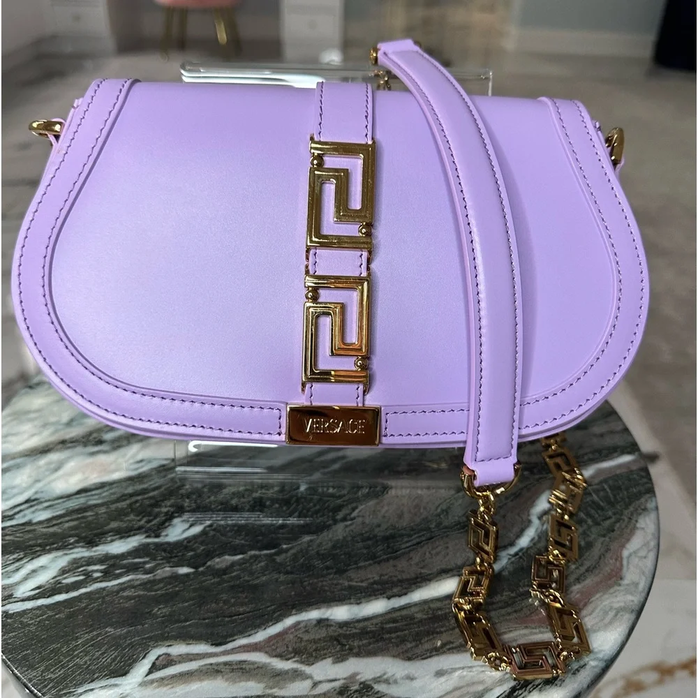 NWT Versace Greca Goddess Shoulder Bag in Baby Violet - Picture 8 of 12